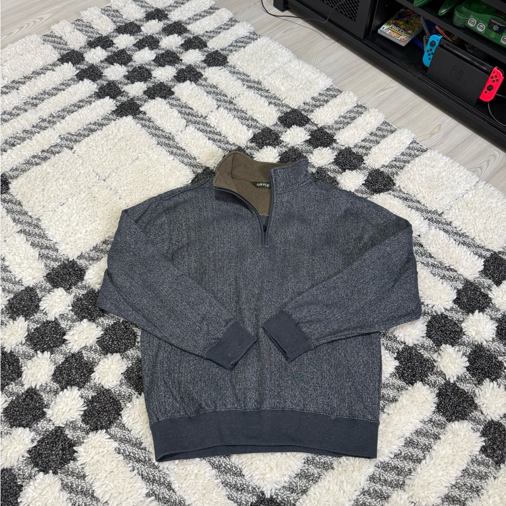 Orvis Men's blue Zip-Up Sweater